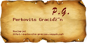 Perkovits Gracián névjegykártya
